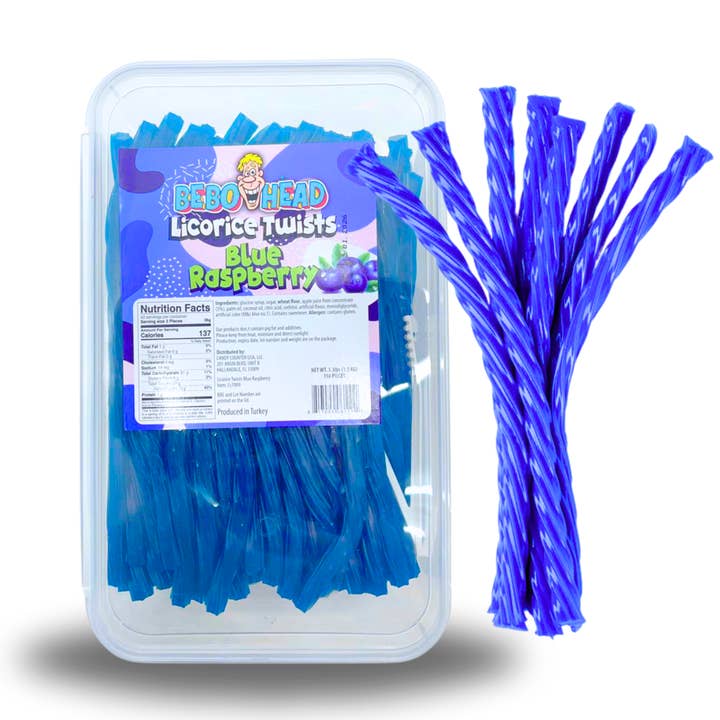 Licorice Blue Raspberry Bulk Twists for wholesale by Dare Online LLC
