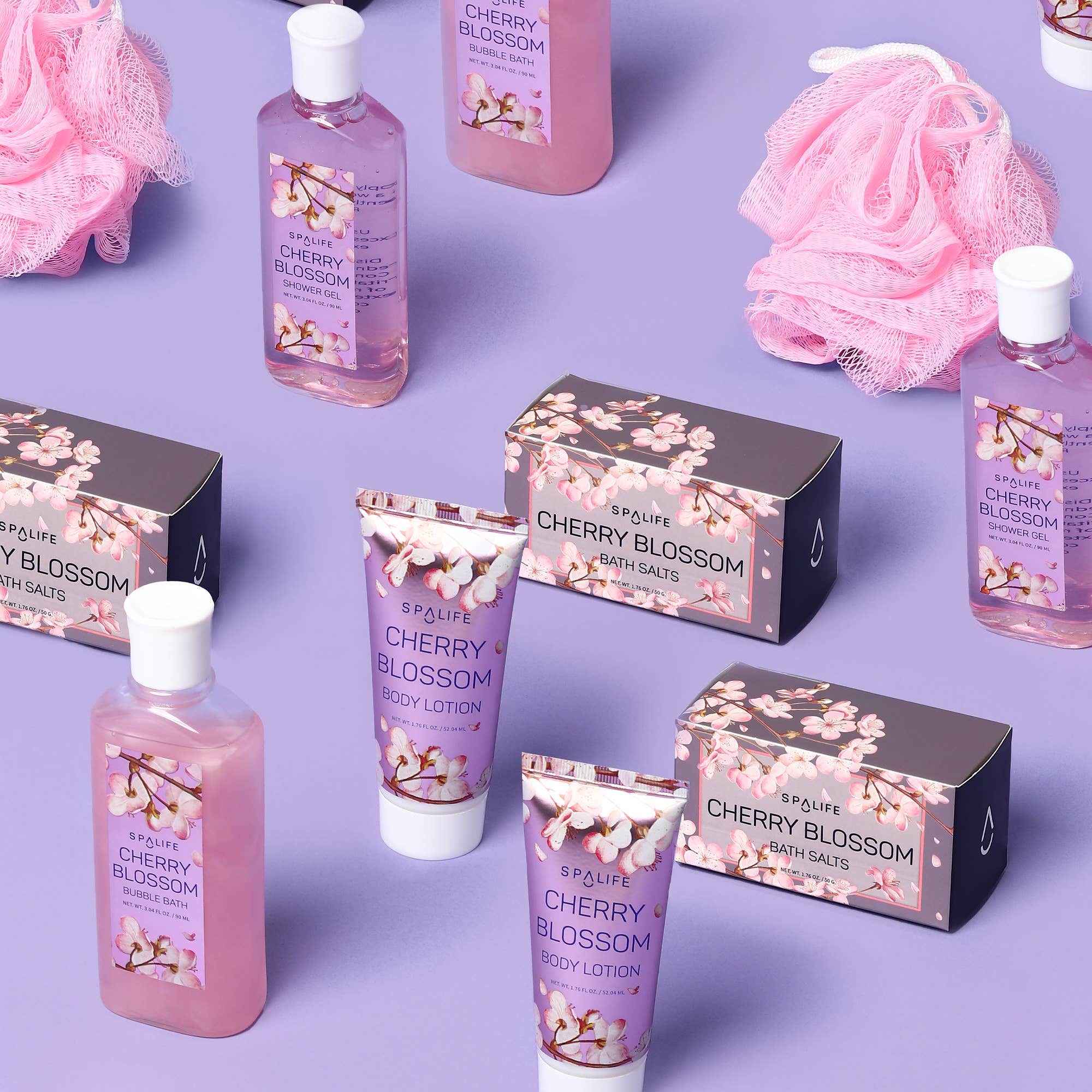 My Spa Life - Venta al por mayor Juego de baño y cuidado corporal - Set de Regalo Día de la Madre con Organizador de Ducha y Flor de Cerezo – 5 piezas1