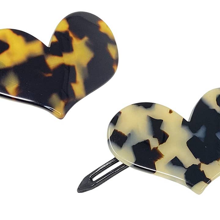 Französische Amie Cupid Herzen Kleine Zelluloid Metallfreie Schnapp-Haarspangen - 2 Stück für den Großhandel von Parcelona