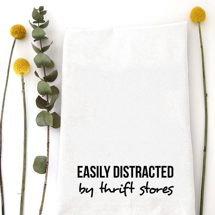 EASILY DISTRACTED - TEA TOWEL for wholesale by Wildwood Landing