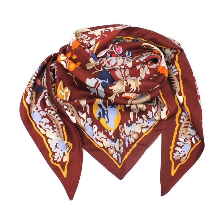 Trekantig scarf med tryck – Flerfärgat blommönster för wholesale av Vimoda