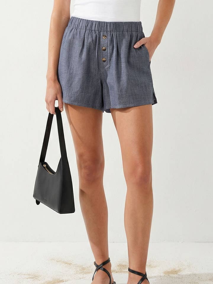 Short en tissu texturé à enfiler sans effort pour la vente par Naked Zebra