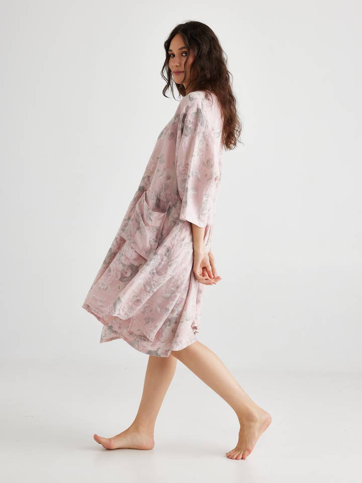 Miss Rose Sister Violet – Großhandel Kleid – Damen – DAMEN - Clarissa Leinenkleid FLORAL