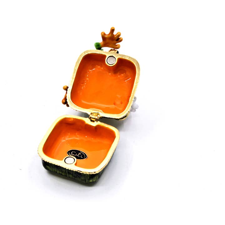 Ciel Collectables - Wholesale Jewelry Box/Organizer - Funny Frog On Floral Trinket Box. Hand Made with Enamel5