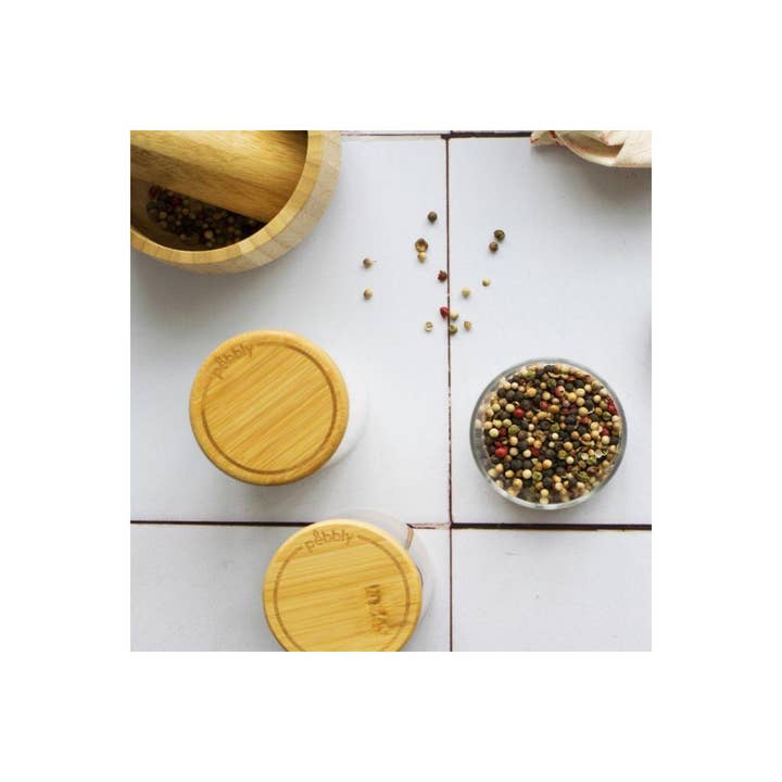 Pebbly France – wholesale Jar – Set of 3 Glass Spice Jars