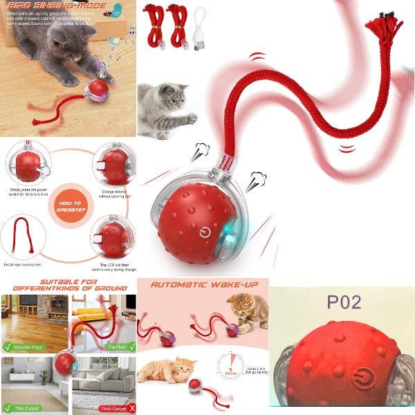 The Interactive Cat Ball - USB Charging - Hours Of Kitty Cat for wholesale by St. Louis Wholesale LLC