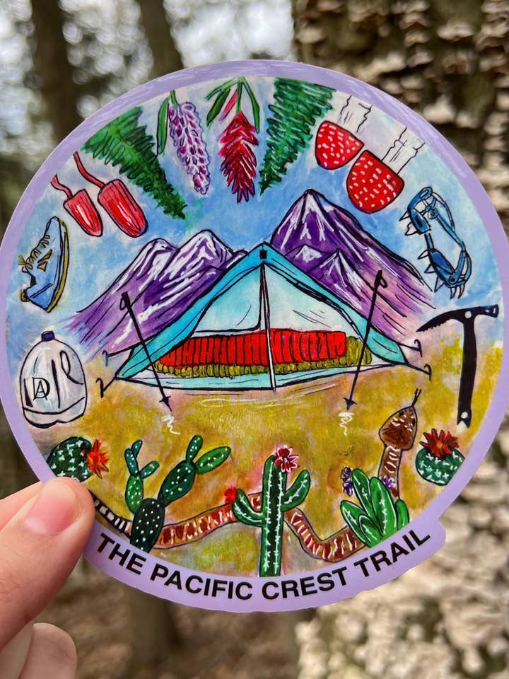 Hiking Sticker: "Ode to the Pacific Crest Trail" for wholesale by Abstract Hikes