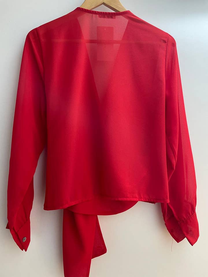 LORIANE – Blusa - Mulher por atacado – 22015U Blusa de gravata tamanho único 8