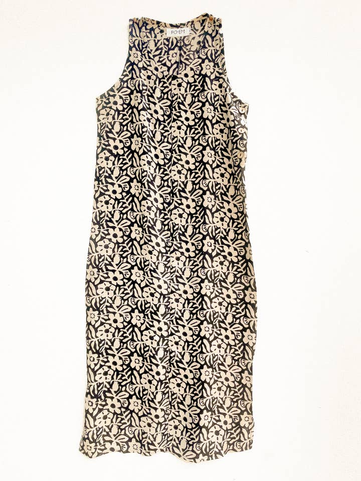 L'estate Sommer Maxi Kjole i Silky Garden Blockprint for engroshandel hos PO-EM