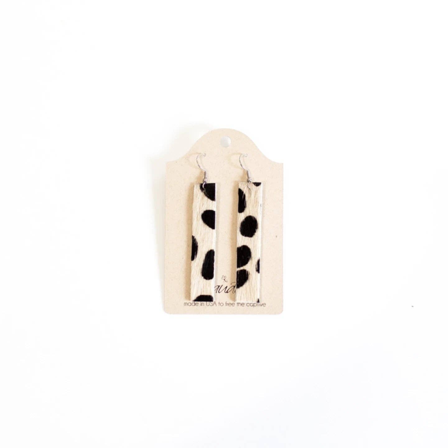 Beaudin Wholesale – wholesale Dangle earrings – Kit Kat Bar Earrings In Hair on Hide (Pre Made)2