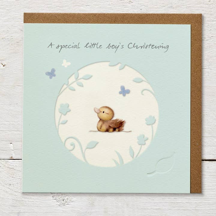 SPECIAL BOY'S CHRISTENING. BLANK GREETING CARD FOR BABY for wholesale by Ginger Betty Ltd