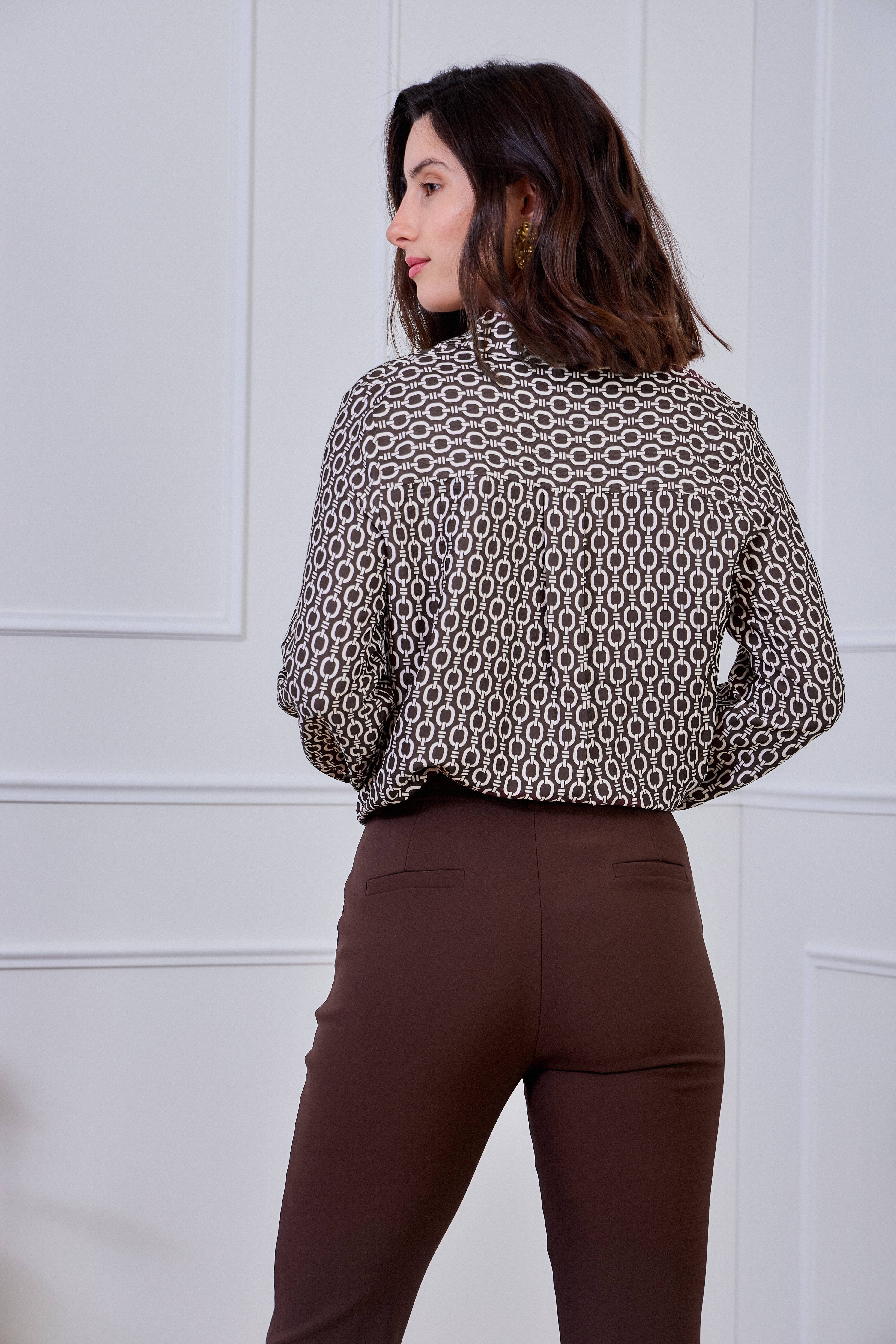 LULUMARY - Wholesale Overhemd met knopen - Dames - Kettingprint overhemd CH352A12