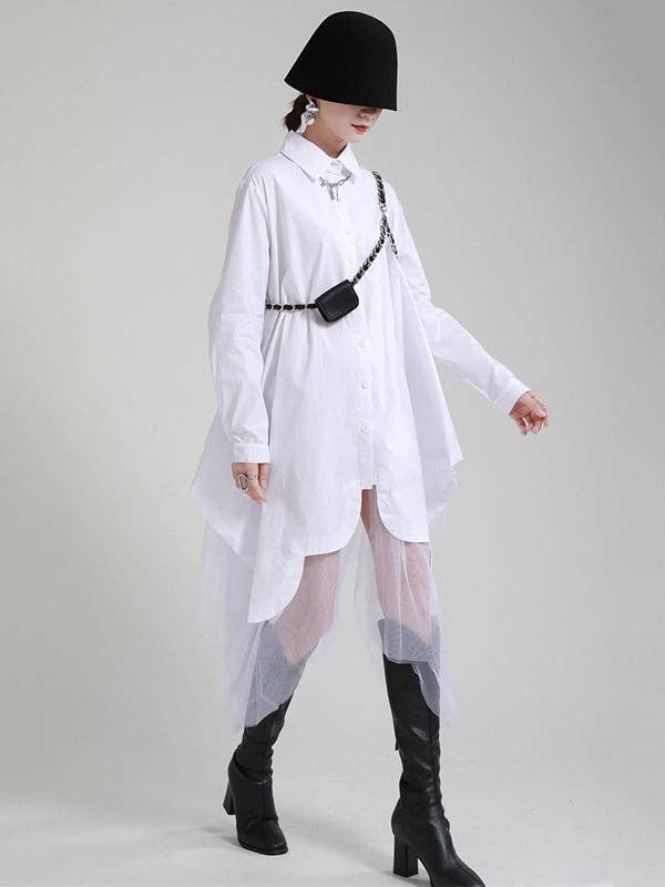 UZ Wholesale Store - Wholesale Dress - Women's - Urban Loose Split-Joint Lapel Long Sleeves Midi Dress18