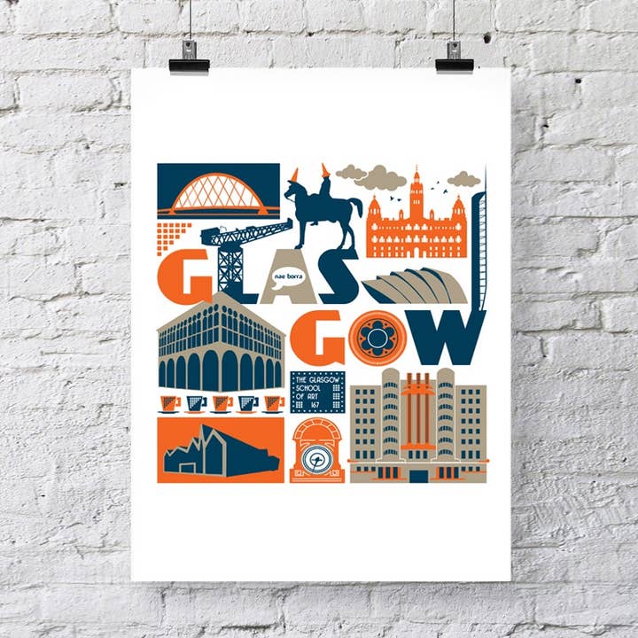 Stampa di Glasgow, Scozia per la vendita all'ingrosso da parte di Susan Taylor Design