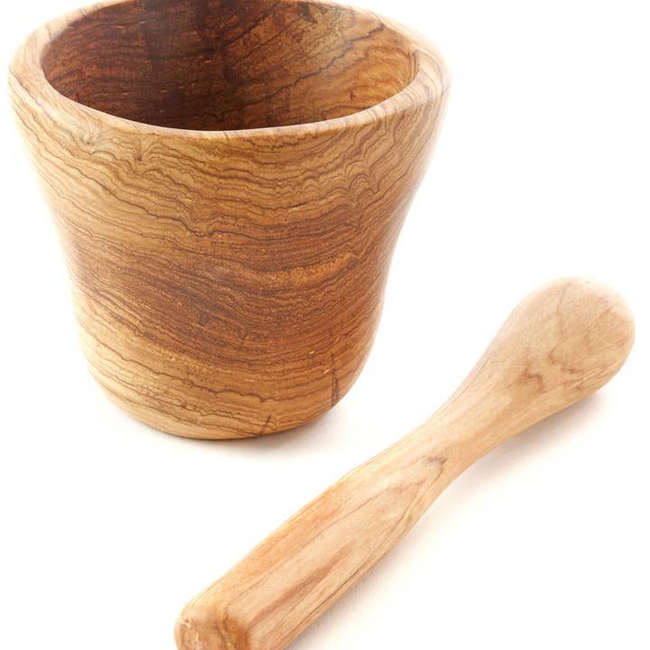 Swahili | AFRICAN MODERN - Wholesale Mortar & Pestle - Wild Olive Wood Mortar & Pestle Spice Grinder Set