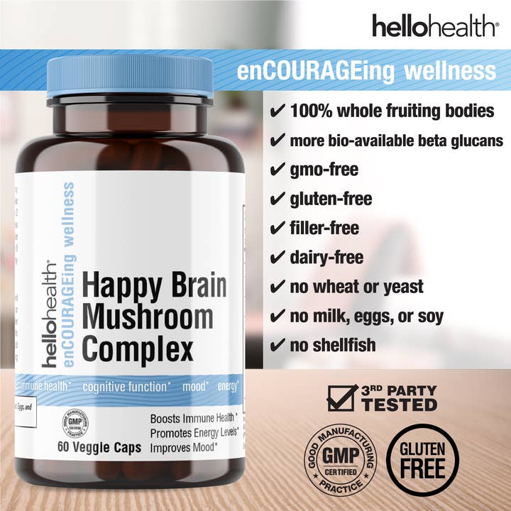 Hello Health - Wholesale Oral Supplement/Vitamin - Happy Brain 10 Mushroom Complex3