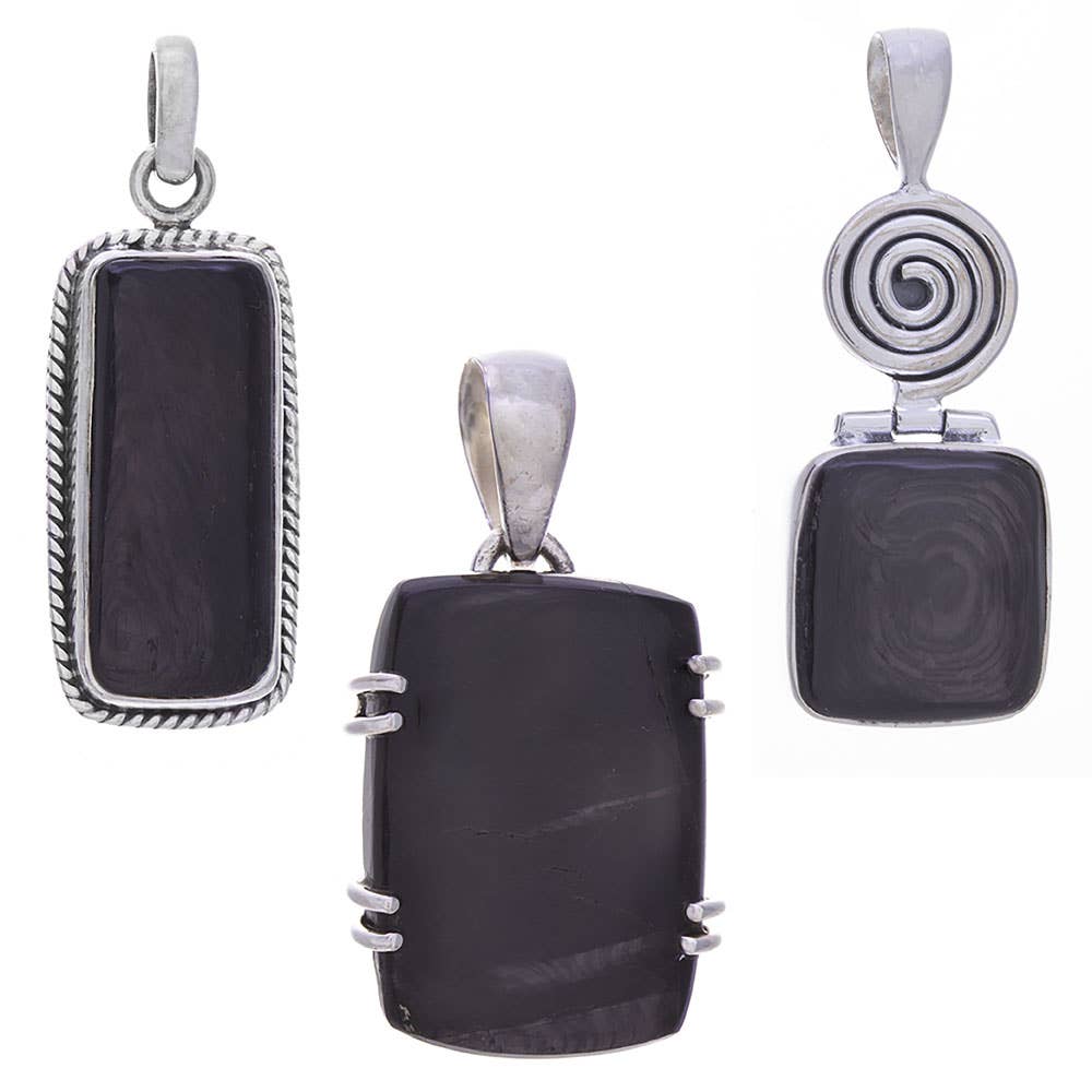 Kheops BLJ Jewelry - Wholesale Individual Charm/Pendant - Assorted Medium Rectangular Hypersthene Pendant0