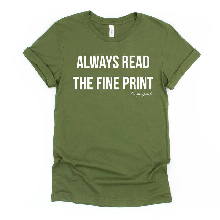 Kate & Cole Clothing – Engroshandel T-shirt med print - Dame – Læs altid det med småt, jeg er gravid