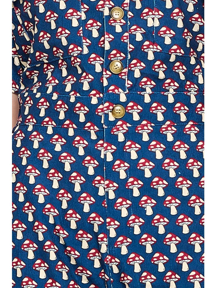 SM WARDROBE - Wholesale Jumpsuit - Women's - MUSHROOM PRINT CORDUROY JUMPSUIT OVERALL10