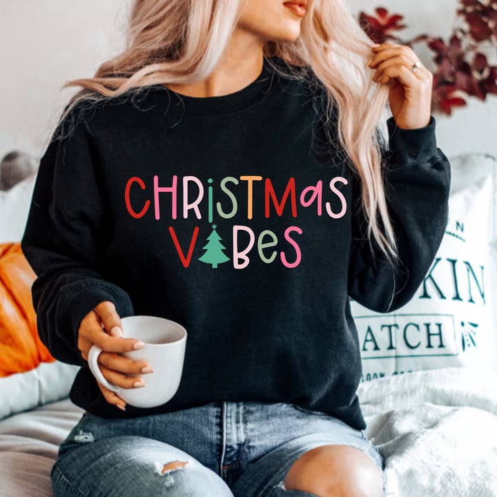 (Shirt not Included) Christmas VIBES - Clear Film Transfer for wholesale by TEELUX