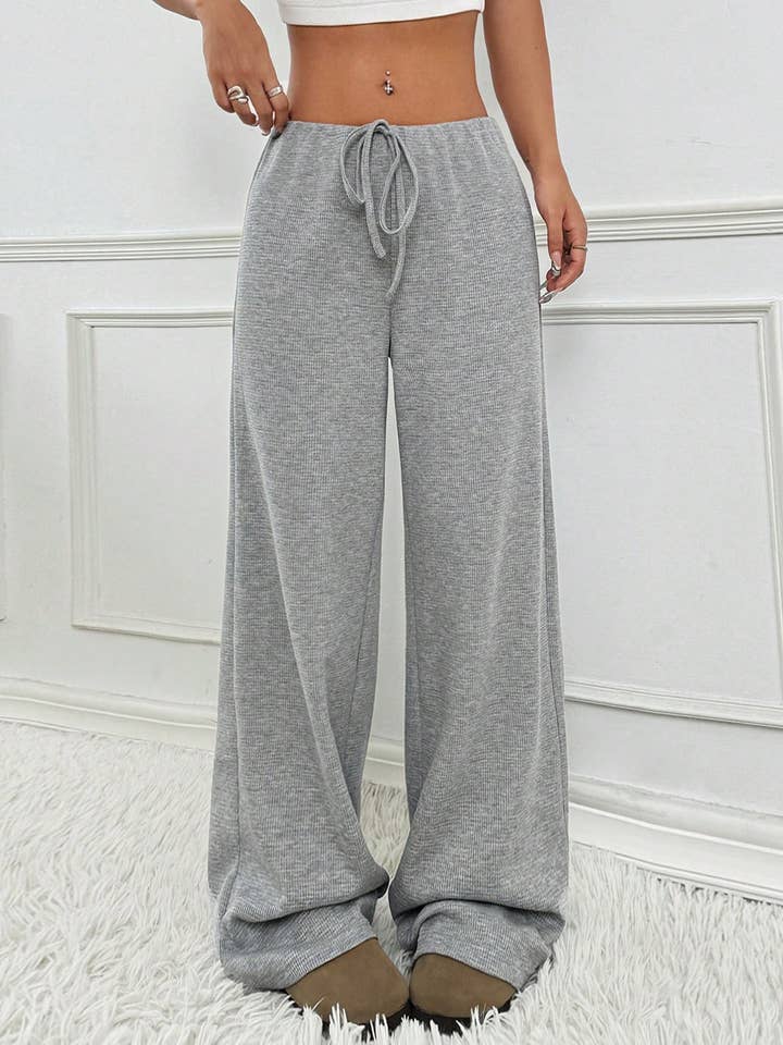 Rosa Clothing - Wholesale Pants - Women's - Casual Striped Elastic Drawstring Straight-Leg Pants