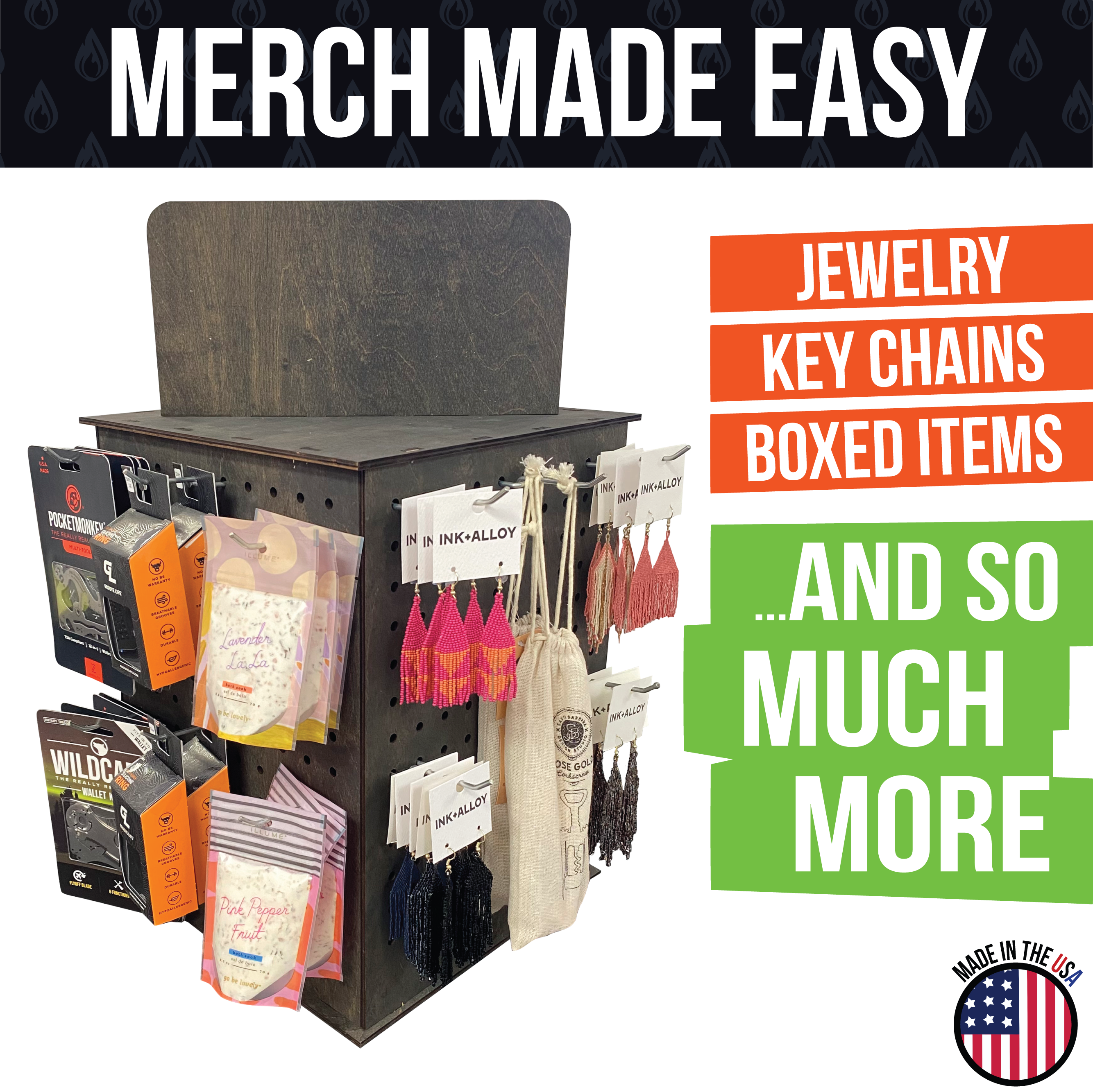 Torched Displays – Großhandel Verkaufsdisplay-Ständer/-Gehäuse – Drehbares Steckbrett-Display für Bastler10