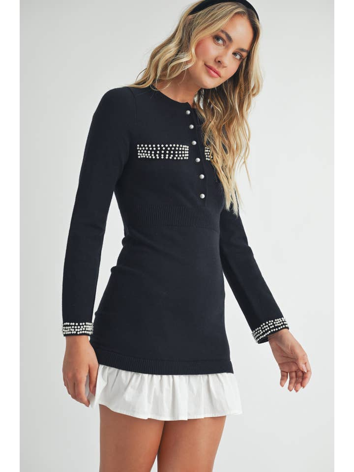 Black Mini Sweater Dress for wholesale on Faire