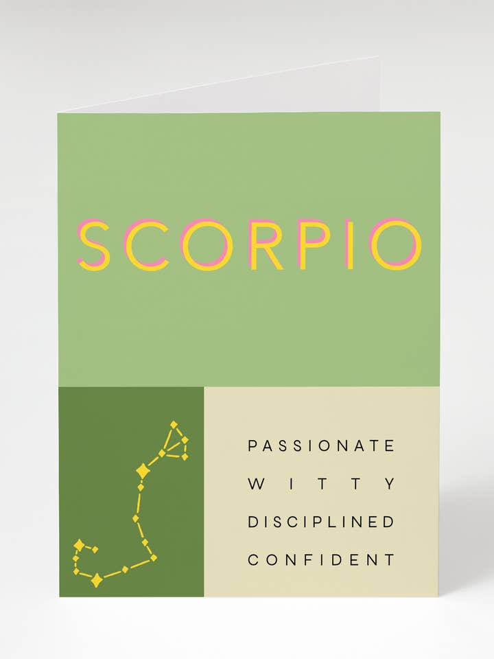 Scorpio Zodiac Card for wholesale by Bon Femmes