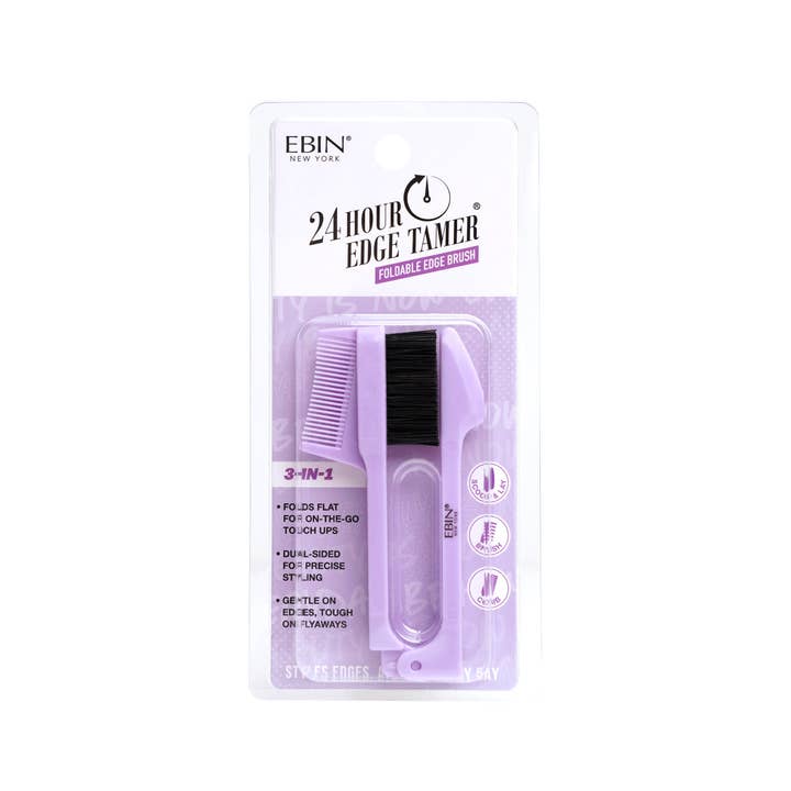 EBIN NEW YORK - Wholesale Hair Brush/Comb - 24hour Edge Tamer 3-IN-1 Foldable Edge Brush1