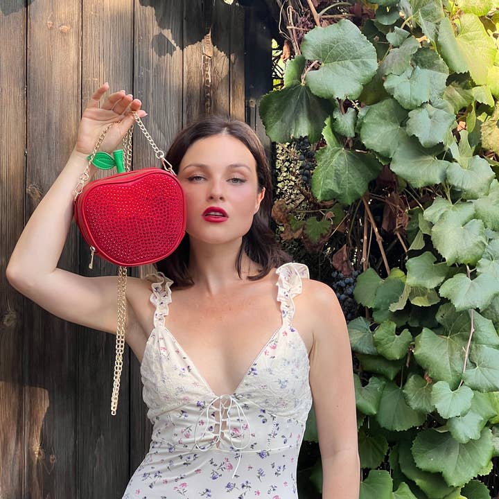 Red APPLE CROSSBODY BAG for wholesale on Faire