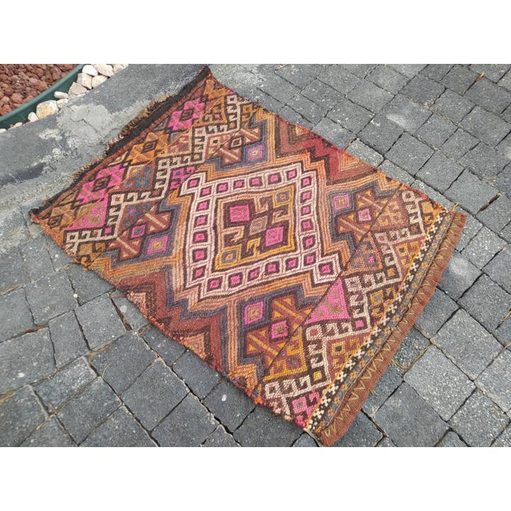 Vintage turkisk matta - Stam Kilim-matta 1,1x2,5 fot för wholesale av Oushak Rugs