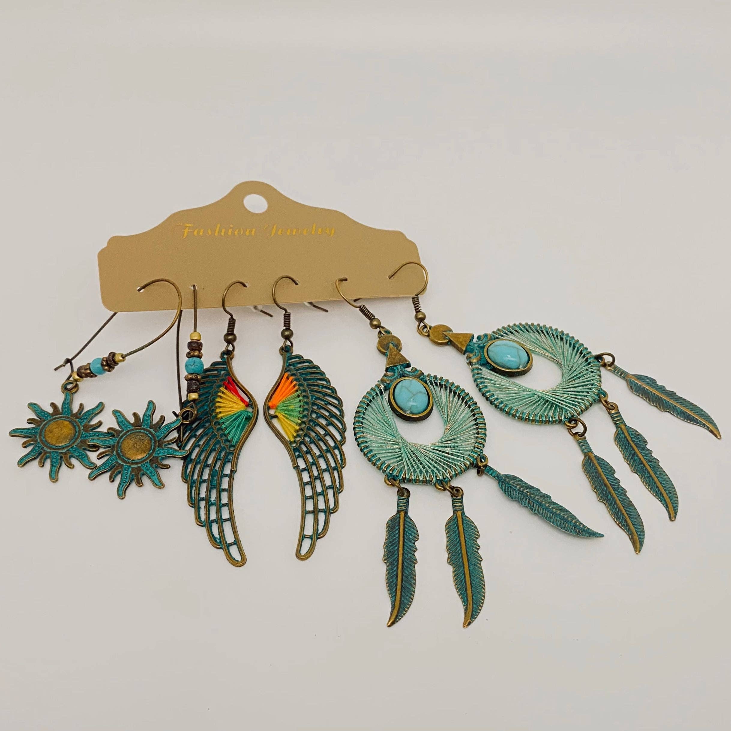 Mio Queena – wholesale Jewellery set – 3Pairs/set Boho Earrings in Different Styles - BJ38