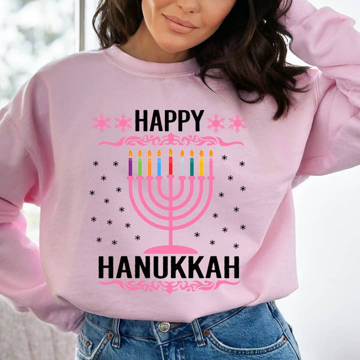 LA Shirt Company - Wholesale Graphic Sweatshirt - Women's - Happy Hanukkah - Sweatshirt & Hoodie2