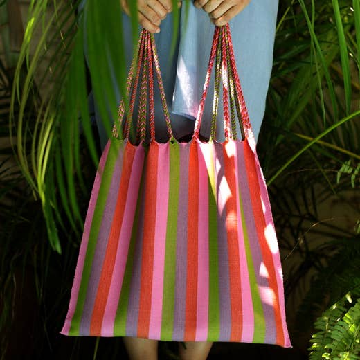 LUZ Collection - Wholesale Tote Bag - Women's - NEW! Las Rayas Tote Hand Woven in Chiapas - El Verano