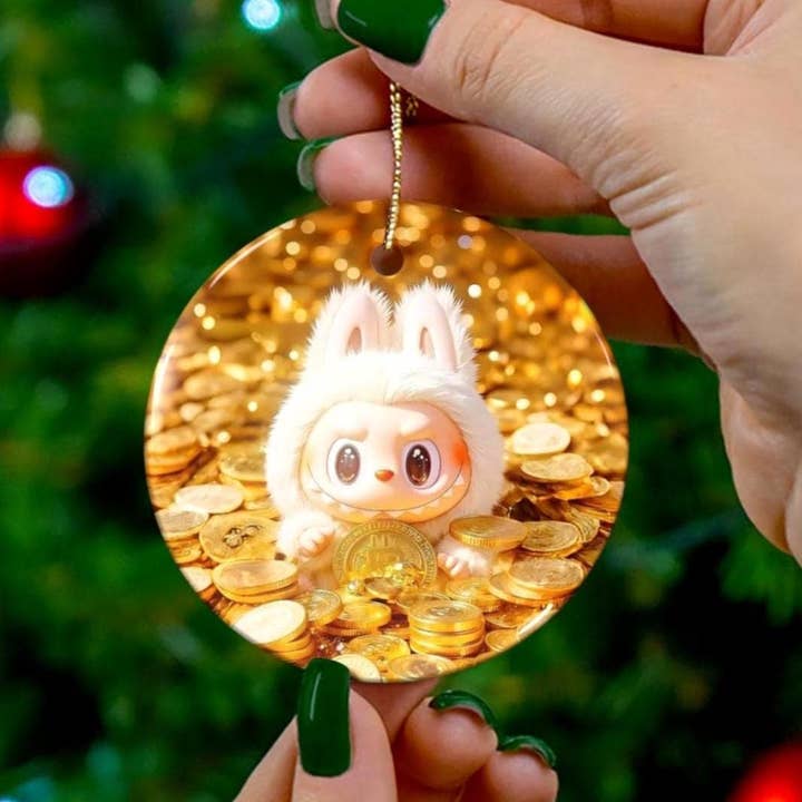 Guld Labubu Julepynt, Labubu Juletræshængende for engroshandel hos Embrova