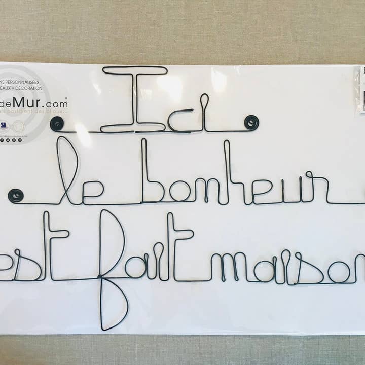 Bijoux de Mur - Wholesale Wall Accent - Metal Wall Decoration “Here happiness is homemade”8