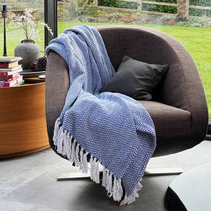 Allure Bath Fashions - Wholesale Decoratiedeken - Audley Chevron visgraat deken - 100% katoen7