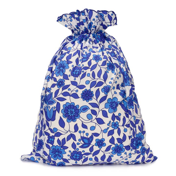 Waterproof Floral Drawstring Bag | Marine for wholesale by Bridie & Bert
