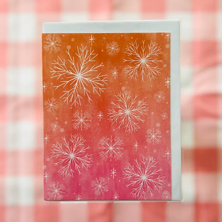 Sunset Snowflake Christmas Card for wholesale by club daydream