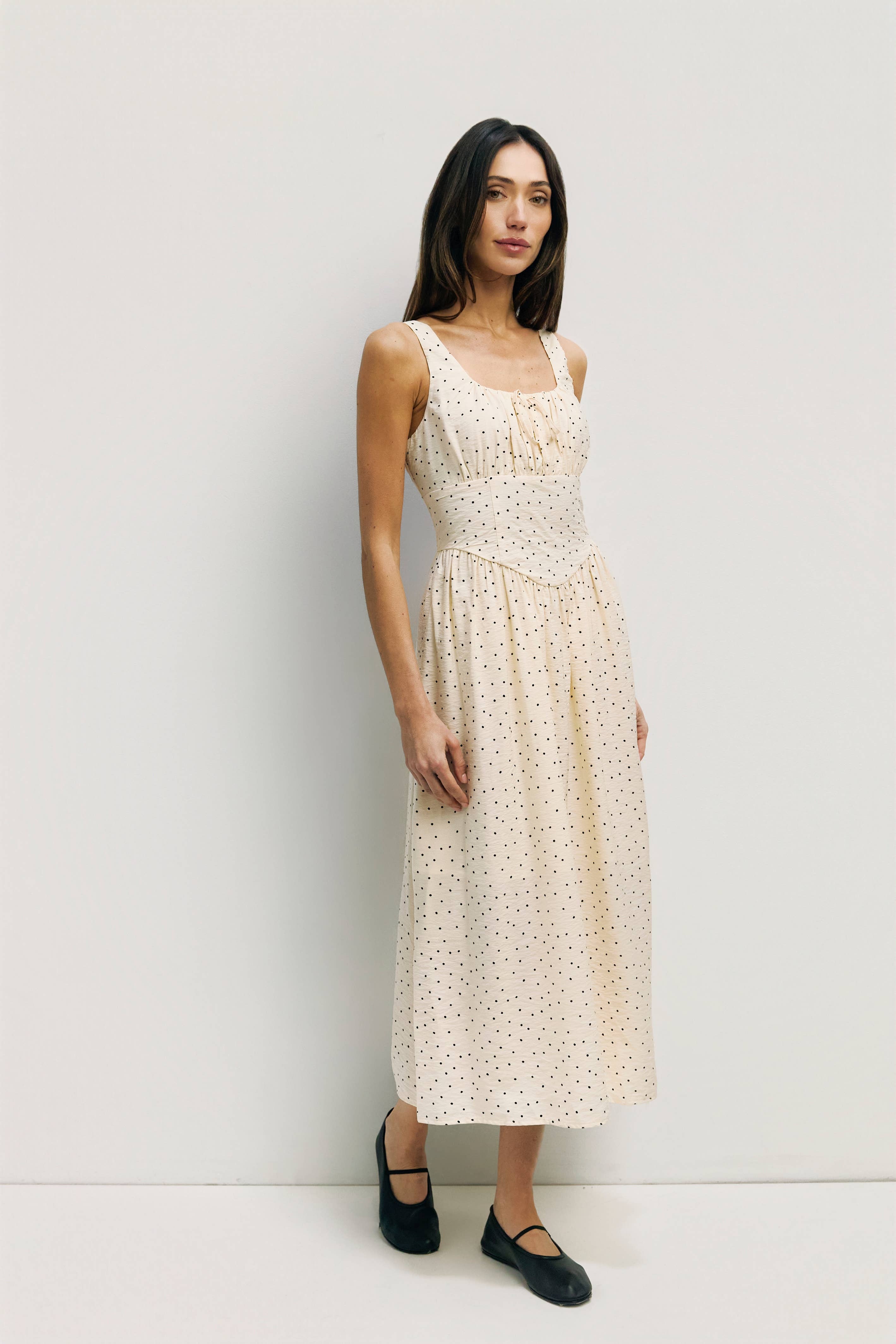 All Row - Wholesale Dress - Women's - The Melinda Dress | Polka Dot Milkmaid Dress1