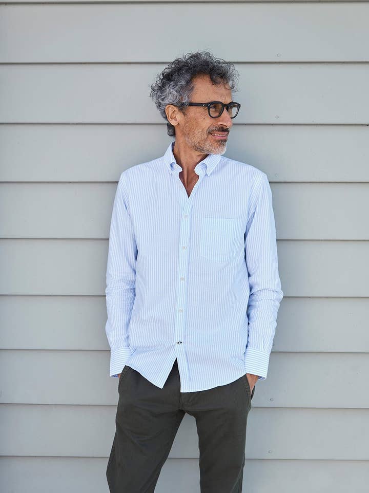 Oxford shirt white/blue for wholesale by CARPASUS