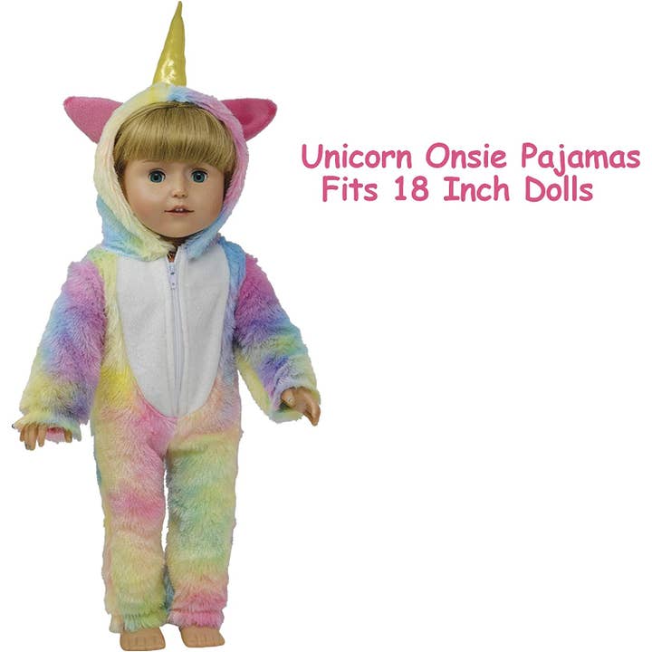 The New York Doll Collection - Wholesale Doll Clothing - Kids - 18 Inch Doll Unicorn Clothes Dresses and Pajamas Outfit Set4