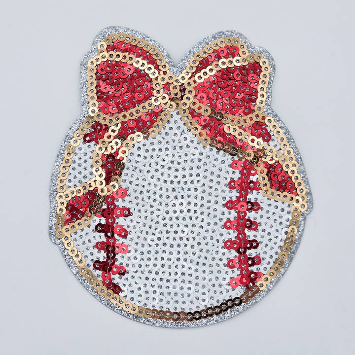Trendy Transfers - Wholesale Patch - Baseball Coquette Sequin HAT/POCKET Patch