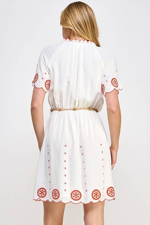 RUBIENN - Vente Robe – femme - Robe en broderie anglaise unie4