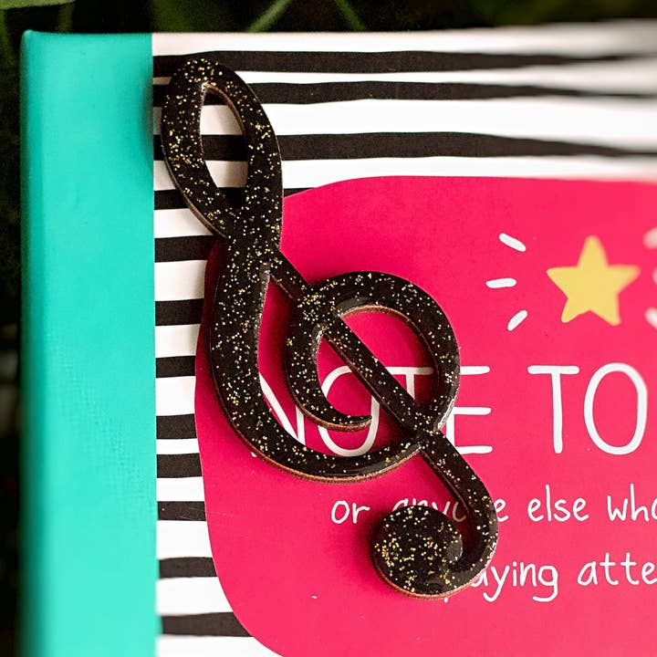 Treble Clef Pin Brooch (Large) - Handmade to Order for wholesale by Naoi