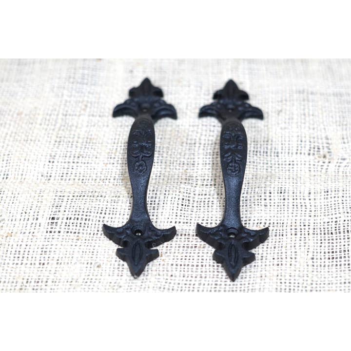 Midwest Craft House - Wholesale Knob/Pull - CAST IRON TEXTURED BLACK HANDLE 6 1/4"