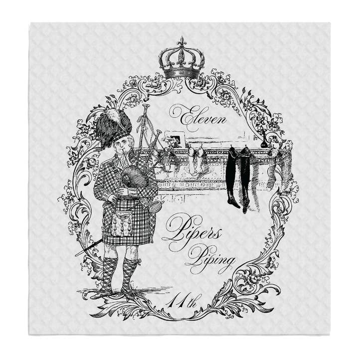 Eleven Pipers Piping Weihnachten, SCHWEDISCHE DISH CLOTHS für den Großhandel von Avery Lane Gifts