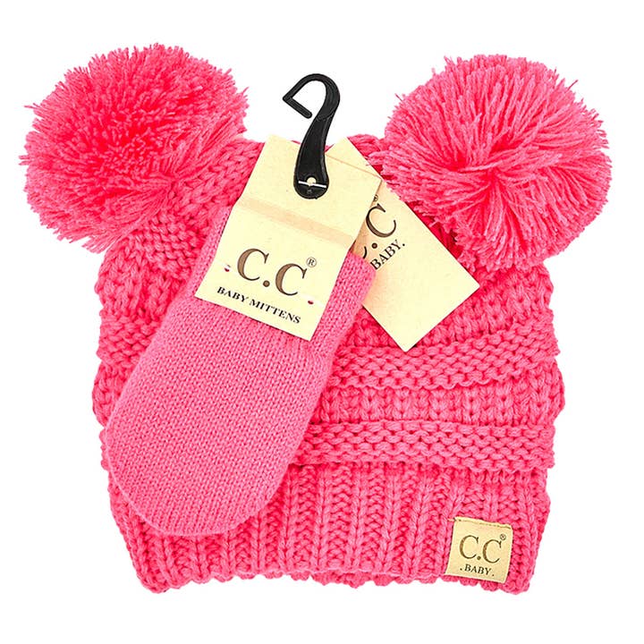 Truly Contagious - Wholesale Clothing Set - Baby - CC Baby Pom Pom Beanie and Mittens Set ( BABY-SET-4 )14