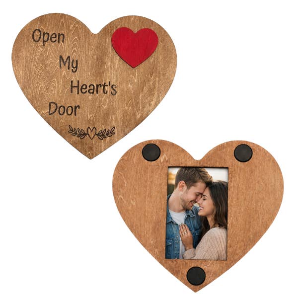 4x6 Heart Wood Picture Frame w/ Poem and Magnetic Closure for wholesale by Wooden Nose Gift Shop