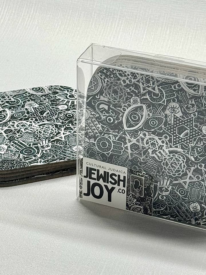 Judaica Beverage Coaster Set - for Jewish Entertaining for wholesale by JEWISHJOY.co